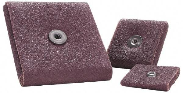 Merit Abrasives - 120 Grit, Fine Grade, Aluminum Oxide Square Pad - 3" Long x 3" Wide x 1/4" Thick, 12,000 Max RPM - Industrial Tool & Supply