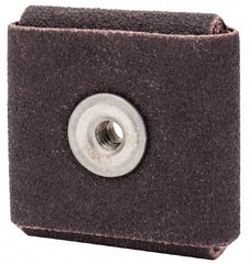Merit Abrasives - 80 Grit, Medium Grade, Aluminum Oxide Square Pad - 1-1/2" Long x 1-1/2" Wide x 1/2" Thick, 18,000 Max RPM - Industrial Tool & Supply