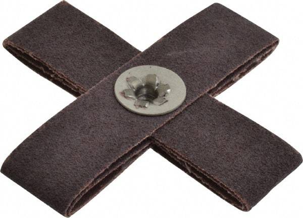 Merit Abrasives - 60 Grit, Medium Grade, Aluminum Oxide Cross Pad - 4" Long x 4" Wide x 1" Thick, 8 Ply, 12,000 Max RPM - Industrial Tool & Supply
