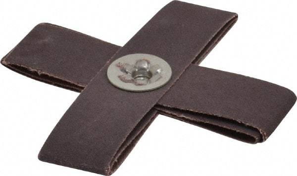 Merit Abrasives - 120 Grit, Fine Grade, Aluminum Oxide Cross Pad - 4" Long x 4" Wide x 1" Thick, 8 Ply, 12,000 Max RPM - Industrial Tool & Supply