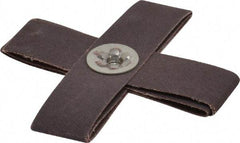 Merit Abrasives - 120 Grit, Fine Grade, Aluminum Oxide Cross Pad - 4" Long x 4" Wide x 1" Thick, 8 Ply, 12,000 Max RPM - Industrial Tool & Supply