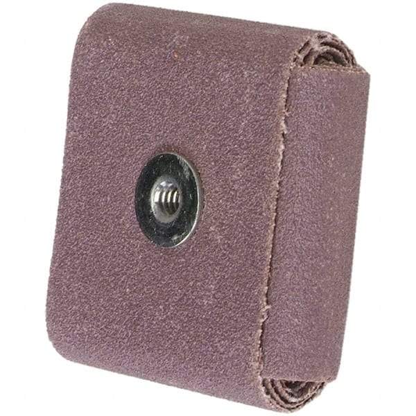 Merit Abrasives - 80 Grit, Medium Grade, Aluminum Oxide Square Pad - 2" Long x 2" Wide x 3/4" Thick - Industrial Tool & Supply