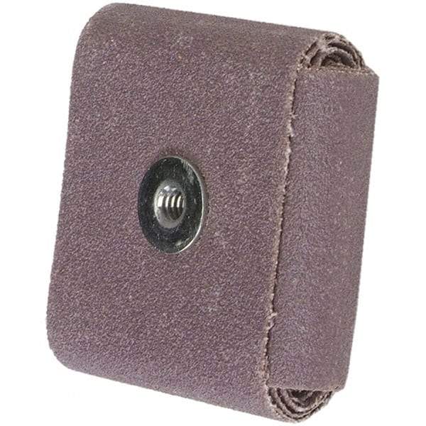Merit Abrasives - 80 Grit, Medium Grade, Aluminum Oxide Square Pad - 2" Long x 2" Wide x 1/2" Thick - Industrial Tool & Supply
