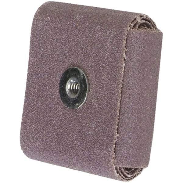 Merit Abrasives - 60 Grit, Medium Grade, Aluminum Oxide Square Pad - 1-1/2" Long x 1-1/2" Wide x 1/2" Thick - Industrial Tool & Supply