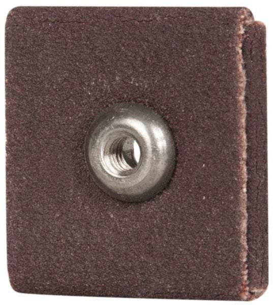 Merit Abrasives - 120 Grit, Fine Grade, Aluminum Oxide Square Pad - 1" Long x 1" Wide x 1" Thick, 1 Ply, 25,000 Max RPM - Industrial Tool & Supply