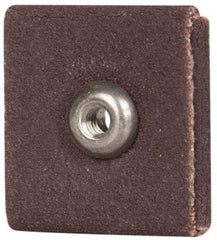 Merit Abrasives - 120 Grit, Fine Grade, Aluminum Oxide Square Pad - 1" Long x 1" Wide x 1" Thick, 1 Ply, 25,000 Max RPM - Industrial Tool & Supply