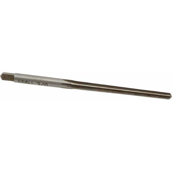Made in USA - #3/0 Pin, 0.1302" Diam, 0.1029" Small End, 9/64" Diam Straight Shank, 1-5/16" Flute, Taper Pin Reamer - Industrial Tool & Supply