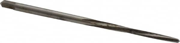 Made in USA - #6/0 Pin, 0.0806" Diam, 0.0611" Small End, 3/32" Diam Straight Shank, 15/16" Flute, Taper Pin Reamer - Industrial Tool & Supply