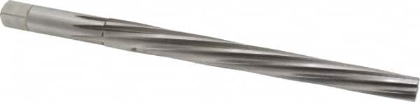 Made in USA - #9 Pin, 0.6066" Diam, 0.4805" Small End, 9/16" Diam Straight Shank, 6-1/16" Flute, Taper Pin Reamer - Industrial Tool & Supply