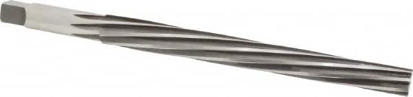 Made in USA - #10 Pin, 0.7216" Diam, 0.5799" Small End, 5/8" Diam Straight Shank, 6-13/16" Flute, Taper Pin Reamer - Industrial Tool & Supply