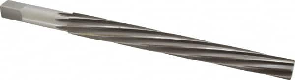 Made in USA - #11 Pin, 0.878" Diam, 0.706" Small End, 3/4" Diam Straight Shank, 8-1/4" Flute, Taper Pin Reamer - Industrial Tool & Supply