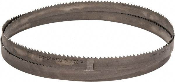 Starrett - 3 to 4 TPI, 10' 10-1/2" Long x 1" Wide x 0.035" Thick, Welded Band Saw Blade - Bi-Metal, Toothed Edge, Raker Tooth Set, Contour Cutting - Industrial Tool & Supply