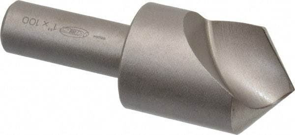Keo - 1" Head Diam, 1/2" Shank Diam, 1 Flute 100° High Speed Steel Countersink - Bright Finish, 2-3/4" OAL, Single End, Straight Shank, Right Hand Cut - Industrial Tool & Supply