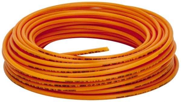 Parker - 11/64" ID x 1/4" OD, 0.04" Wall Thickness, 100' Long, Polyethylene Tube - Orange, 120 Max psi, -80 to 150°F - Industrial Tool & Supply