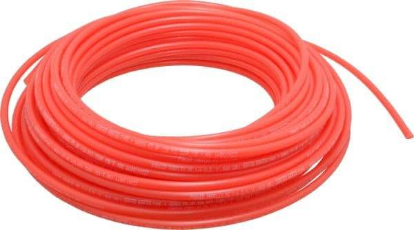 Parker - 11/64" ID x 1/4" OD, 0.04" Wall Thickness, 100' Long, Polyethylene Tube - Red, 120 Max psi, -80 to 150°F - Industrial Tool & Supply