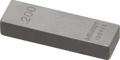 Mitutoyo - 0.2" Rectangular Steel Gage Block - Accuracy Grade 0, Includes Certificate of Inspection - Industrial Tool & Supply