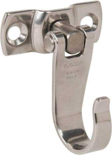 Sugatsune - 1-21/32" Wide x 2-13/32" High x 0.08" Thick, Flex Hook - 1-1/8" Projection, Mirror Finish - Industrial Tool & Supply