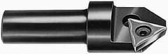 APT - 100° Included Angle, 3/4" Max Cut Diam, 3/4mm Body Diam, 1/2" Shank Diam, 2-3/8" OAL, Indexable Countersink - 1 Triangle Insert, TPGH 321 Insert Style, Positive Rake, Series CC - Industrial Tool & Supply