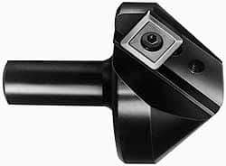 Cutting Tool Technologies - 90° Included Angle, 1" Max Cut Diam, 1mm Body Diam, 1/2" Shank Diam, 2-3/8" OAL, Indexable Countersink - 0.29" LOC, Square Insert, SNMG 432 Insert Style, Negative Rake, Series NC - Industrial Tool & Supply