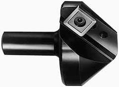 Cutting Tool Technologies - 90° Included Angle, 1.85" Max Cut Diam, 1.85mm Body Diam, 3/4" Shank Diam, 2-3/8" OAL, Indexable Countersink - 0.3" LOC, Square Insert, SNMG 432 Insert Style, Negative Rake, Series NC - Industrial Tool & Supply