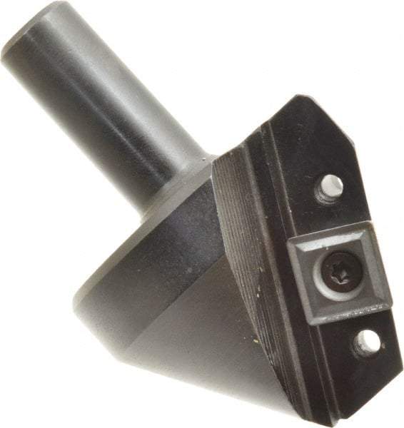 APT - 60° Included Angle, 1-3/4" Max Cut Diam, 1-3/4mm Body Diam, 1/2" Shank Diam, 2-3/8" OAL, Indexable Countersink - 1 Square Insert, SPGH 433 Insert Style, Positive Rake, Series CC - Industrial Tool & Supply