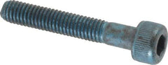 Metric Blue - M5x0.80 Metric Coarse Hex Socket Drive, Socket Cap Screw - Grade 12.9 Alloy Steel, Metric Blue Finish, Partially Threaded, 30mm Length Under Head - Industrial Tool & Supply
