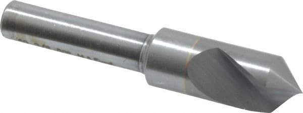 M.A. Ford - 3/8" Head Diam, 1/4" Shank Diam, 1 Flute 90° Solid Carbide Countersink - Bright Finish, 2" OAL, 0.06" Nose Diam, Single End, Straight Shank, Right Hand Cut - Industrial Tool & Supply
