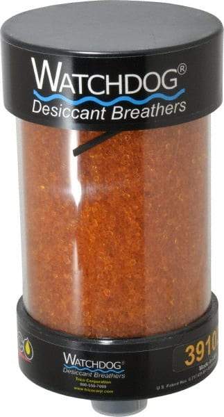 Trico - 1 Thread, 5" Diam, 9-1/4" High, 35 CFM Air Flow, ABS Plastic and Impact Modified Acrylic Dessicant Breather - -28.89 to 93.33°C, Friction Fitting (M) - Industrial Tool & Supply