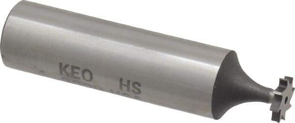 Keo - 5/16" Diam x 1/16" Face Width, High Speed Steel, 8 Teeth, Shank Connection Woodruff Keyseat Cutter - Uncoated, 2-1/16" OAL x 1/2" Shank, Straight Teeth, ANSI 202-1/2, Old Standard 206 - Industrial Tool & Supply