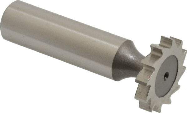 Keo - 7/8" Diam x 5/32" Face Width, High Speed Steel, 12 Teeth, Shank Connection Woodruff Keyseat Cutter - Uncoated, 2-5/32" OAL x 1/2" Shank, Straight Teeth, ANSI 507, Old Standard 10 - Industrial Tool & Supply