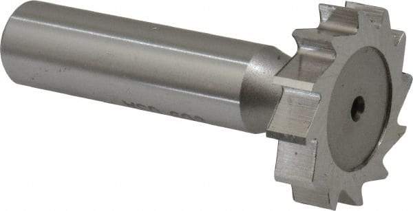 Keo - 1-1/8" Diam x 1/4" Face Width, High Speed Steel, 12 Teeth, Shank Connection Woodruff Keyseat Cutter - Uncoated, 2-1/4" OAL x 1/2" Shank, Straight Teeth, ANSI 809, Old Standard 18 - Industrial Tool & Supply