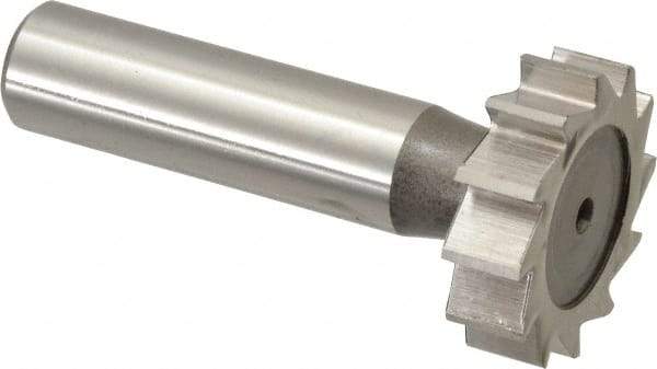 Keo - 1-1/8" Diam x 5/16" Face Width, High Speed Steel, 12 Teeth, Shank Connection Woodruff Keyseat Cutter - Uncoated, 2-5/16" OAL x 1/2" Shank, Straight Teeth, ANSI 1009, Old Standard C - Industrial Tool & Supply