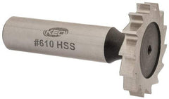 Keo - 1-1/4" Diam x 3/16" Face Width, High Speed Steel, 14 Teeth, Shank Connection Woodruff Keyseat Cutter - Uncoated, 2-3/16" OAL x 1/2" Shank, Straight Teeth, ANSI 610, Old Standard 19 - Industrial Tool & Supply