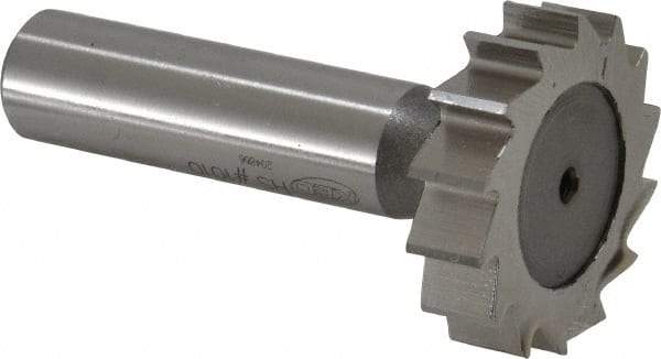 Keo - 1-1/4" Diam x 5/16" Face Width, High Speed Steel, 14 Teeth, Shank Connection Woodruff Keyseat Cutter - Uncoated, 2-5/16" OAL x 1/2" Shank, Straight Teeth, ANSI 1010, Old Standard D - Industrial Tool & Supply