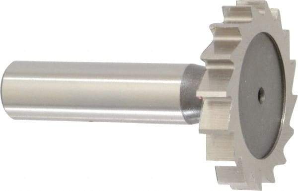 Keo - 1-1/2" Diam x 1/4" Face Width, High Speed Steel, 16 Teeth, Shank Connection Woodruff Keyseat Cutter - Uncoated, 2-1/4" OAL x 1/2" Shank, Straight Teeth, ANSI 812, Old Standard 24 - Industrial Tool & Supply
