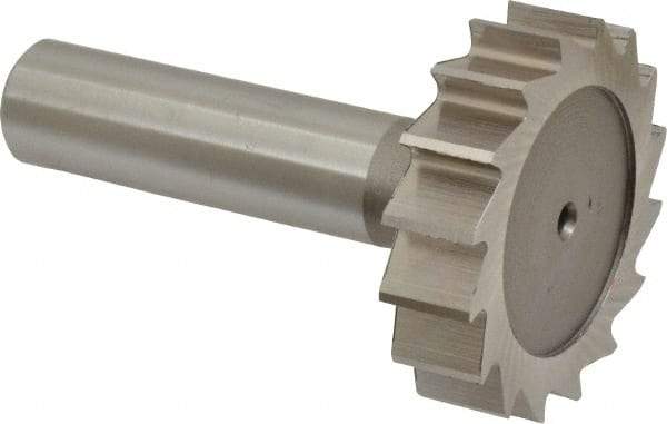 Keo - 1-1/2" Diam x 3/8" Face Width, High Speed Steel, 16 Teeth, Shank Connection Woodruff Keyseat Cutter - Uncoated, 2-3/8" OAL x 1/2" Shank, Straight Teeth, ANSI 1212, Old Standard G - Industrial Tool & Supply