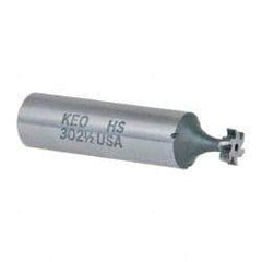 Keo - 5/16" Diam x 3/32" Face Width, High Speed Steel, 6 Teeth, Shank Connection Woodruff Keyseat Cutter - Uncoated, 2-3/32" OAL x 1/2" Shank, Staggered Teeth, ANSI 302-1/2, Old Standard 207 - Industrial Tool & Supply