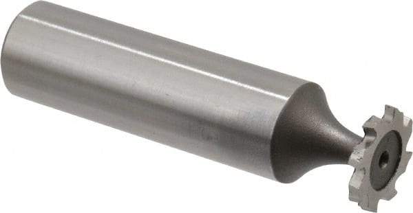 Keo - 1/2" Diam x 1/16" Face Width, High Speed Steel, 8 Teeth, Shank Connection Woodruff Keyseat Cutter - Uncoated, 2-1/16" OAL x 1/2" Shank, Staggered Teeth, ANSI 204, Old Standard 1 - Industrial Tool & Supply