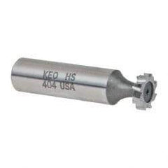 Keo - 1/2" Diam x 1/8" Face Width, High Speed Steel, 8 Teeth, Shank Connection Woodruff Keyseat Cutter - Uncoated, 2-1/8" OAL x 1/2" Shank, Staggered Teeth, ANSI 404, Old Standard 3 - Industrial Tool & Supply