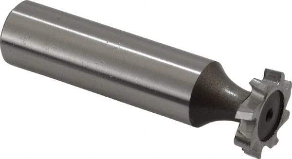 Keo - 5/8" Diam x 1/8" Face Width, High Speed Steel, 8 Teeth, Shank Connection Woodruff Keyseat Cutter - Uncoated, 2-1/8" OAL x 1/2" Shank, Staggered Teeth, ANSI 405, Old Standard 5 - Industrial Tool & Supply