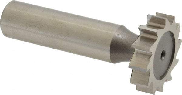 Keo - 7/8" Diam x 1/4" Face Width, High Speed Steel, 10 Teeth, Shank Connection Woodruff Keyseat Cutter - Uncoated, 2-1/4" OAL x 1/2" Shank, Staggered Teeth, ANSI 807, Old Standard A - Industrial Tool & Supply