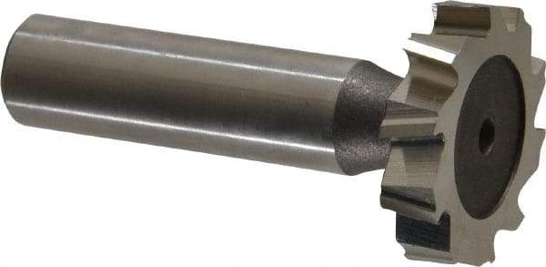 Keo - 1-1/8" Diam x 1/4" Face Width, High Speed Steel, 10 Teeth, Shank Connection Woodruff Keyseat Cutter - Uncoated, 2-1/4" OAL x 1/2" Shank, Staggered Teeth, ANSI 809, Old Standard 18 - Industrial Tool & Supply