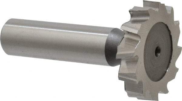 Keo - 1-1/4" Diam x 1/4" Face Width, High Speed Steel, 12 Teeth, Shank Connection Woodruff Keyseat Cutter - Uncoated, 2-1/4" OAL x 1/2" Shank, Staggered Teeth, ANSI 810, Old Standard 21 - Industrial Tool & Supply