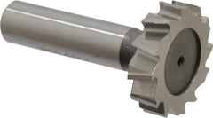 Keo - 1-1/4" Diam x 5/16" Face Width, High Speed Steel, 12 Teeth, Shank Connection Woodruff Keyseat Cutter - Uncoated, 2-5/16" OAL x 1/2" Shank, Staggered Teeth, ANSI 1010, Old Standard D - Industrial Tool & Supply