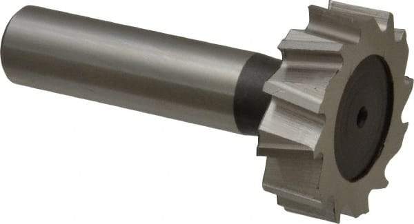 Keo - 1-1/4" Diam x 3/8" Face Width, High Speed Steel, 12 Teeth, Shank Connection Woodruff Keyseat Cutter - Uncoated, 2-3/8" OAL x 1/2" Shank, Staggered Teeth, ANSI 1210, Old Standard E - Industrial Tool & Supply