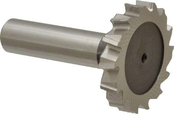 Keo - 1-1/2" Diam x 1/4" Face Width, High Speed Steel, 14 Teeth, Shank Connection Woodruff Keyseat Cutter - Uncoated, 2-1/4" OAL x 1/2" Shank, Staggered Teeth, ANSI 812, Old Standard 24 - Industrial Tool & Supply