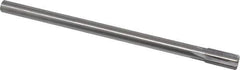 Made in USA - 7/16" Diam, 3/8" Max Diam Straight Shank, 7/8" Flute Length, Machine Expansion Reamer - Straight Flute, 7" OAL, Right Hand Cut, 6 Flutes, High Speed Steel, Bright Finish - Industrial Tool & Supply