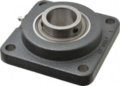 Browning - 1-1/2" ID, 5-1/8" OAL x 5-1/8" OAH 4-Bolt Flange - 4,467 Lb Static Cap, 7,340 Lb Dyn Cap, 4" Btw Mnt Hole Ctrs, Cast Iron - Industrial Tool & Supply