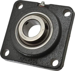 Browning - 1-1/4" ID, 4-5/8" OAL x 4-5/8" OAH 4-Bolt Flange - 3,493 Lb Static Cap, 5,782 Lb Dyn Cap, 3-5/8" Btw Mnt Hole Ctrs, Cast Iron - Industrial Tool & Supply