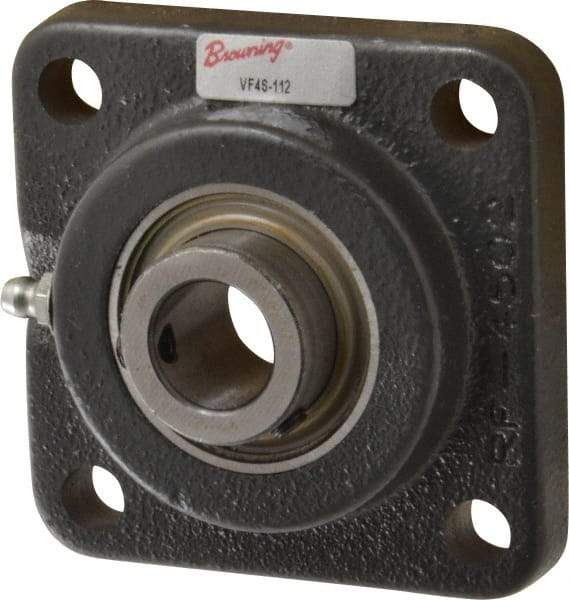 Browning - 3/4" ID, 3-3/8" OAL x 3-3/8" OAH 4-Bolt Flange - 1,444 Lb Static Cap, 2,611 Lb Dyn Cap, 2-1/2" Btw Mnt Hole Ctrs, Cast Iron - Industrial Tool & Supply